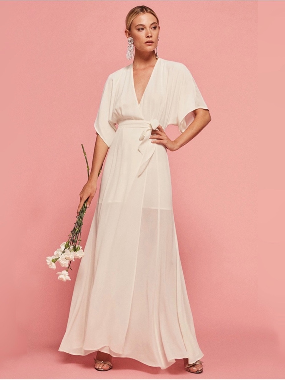 Reformation Winslow Maxi Dress in Ivory NWT and Garment Bag